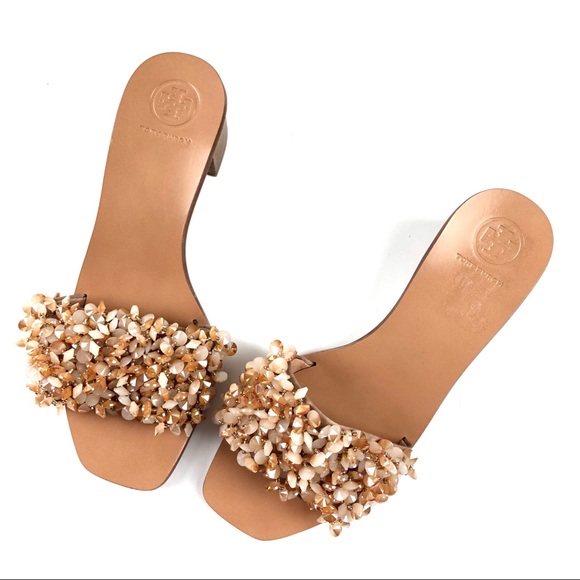 tory burch beaded slides